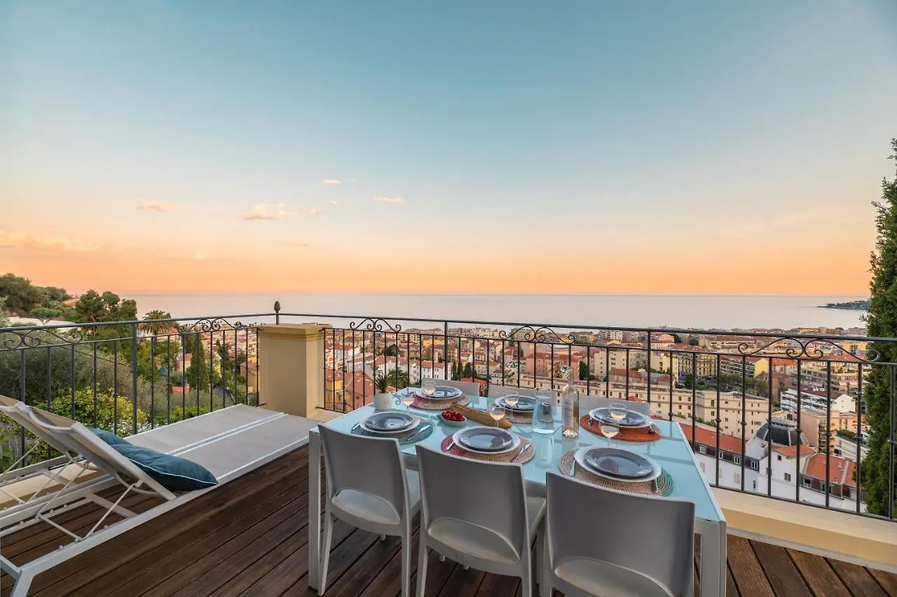 Villa Bethanie, Villa D'Epoque Sur Les Collines, Vue Imprenable Sur Menton Et La Mer France